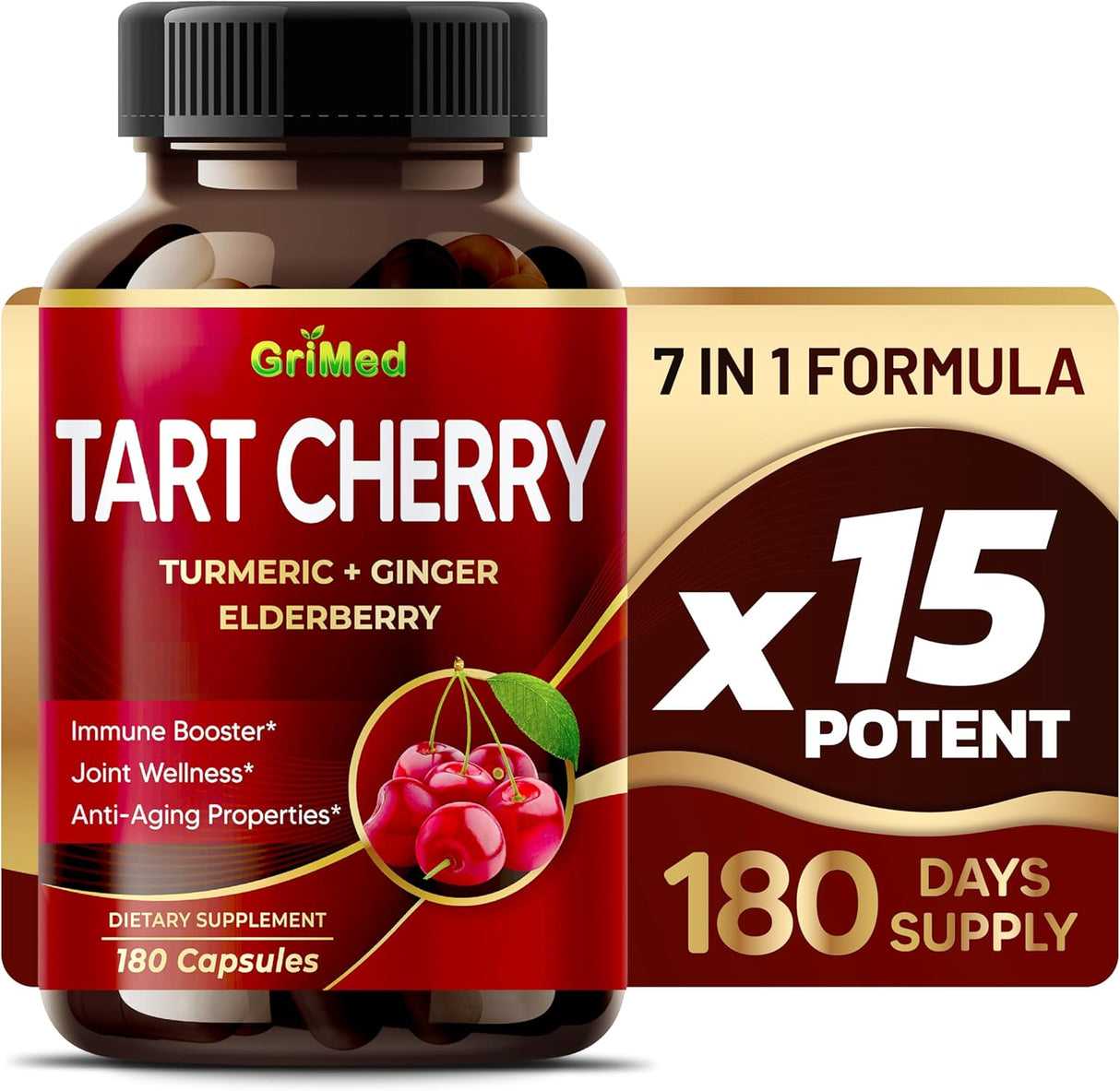 GriMed Tart Cherry 7 in 1 Formula 180 Capsulas