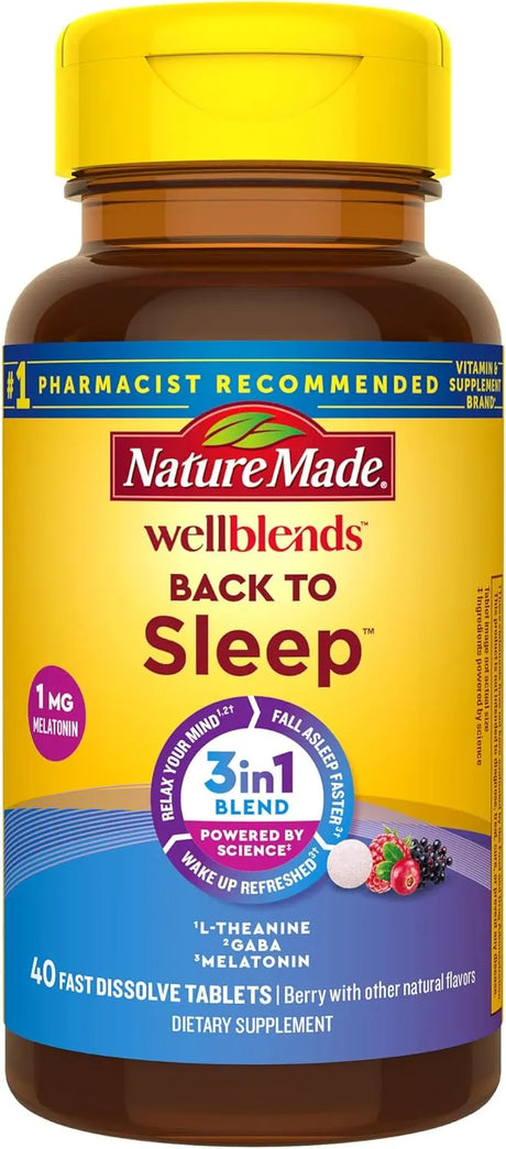 NATURE MADE - Nature Made Wellblends Back To Sleep Lower Dose Melatonin 1Mg. 40 Tabletas - The Red Vitamin MX - Suplementos Alimenticios - {{ shop.shopifyCountryName }}