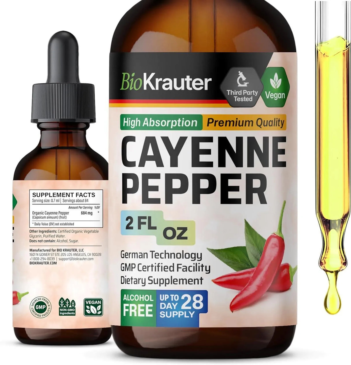 BIOKRAUTER - BIO KRAUTER Cayenne Pepper Tincture 2 Fl.Oz. - The Red Vitamin MX - Suplementos Alimenticios - {{ shop.shopifyCountryName }}