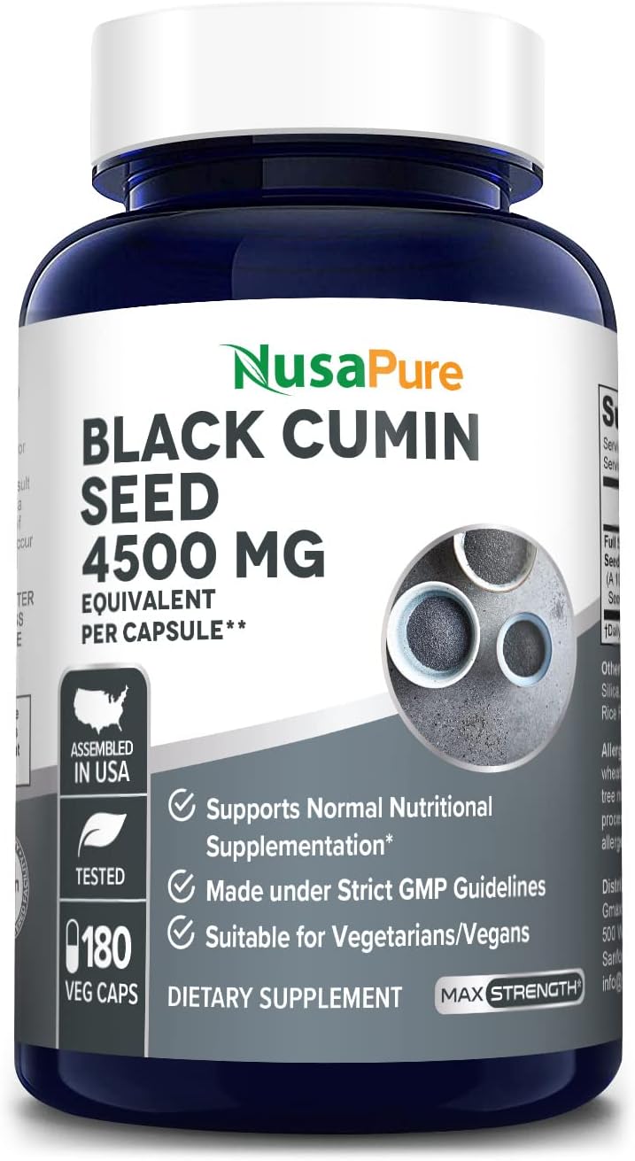 NusaPure Full Spectrum Black Cumin Seed Extract 4500Mg. 180 Capsulas