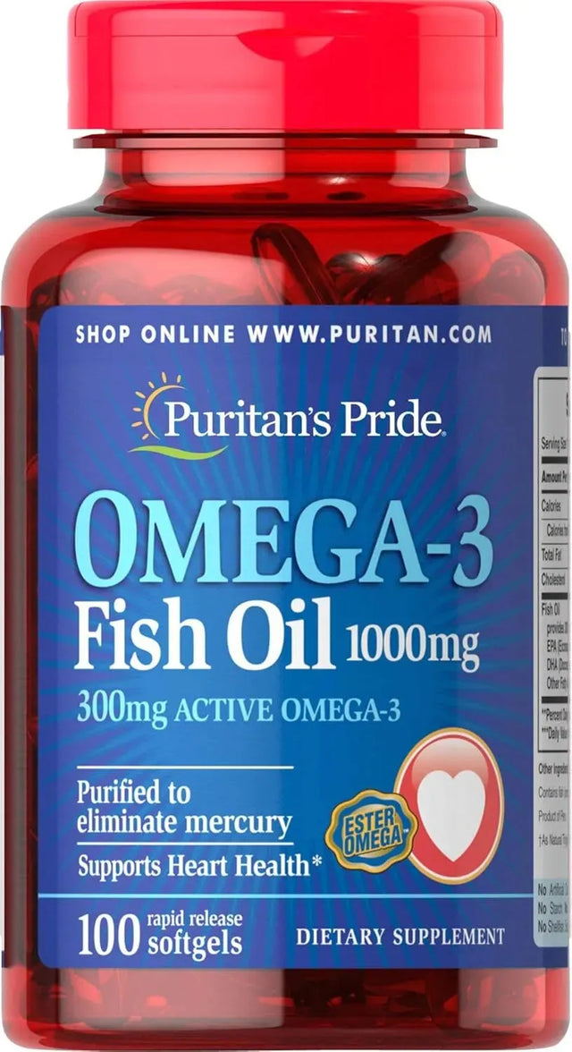 PURITAN'S PRIDE - Puritan's Pride Omega-3 Fish Oil 1000Mg. 100 Capsulas Blandas - The Red Vitamin MX - Suplementos Alimenticios - {{ shop.shopifyCountryName }}