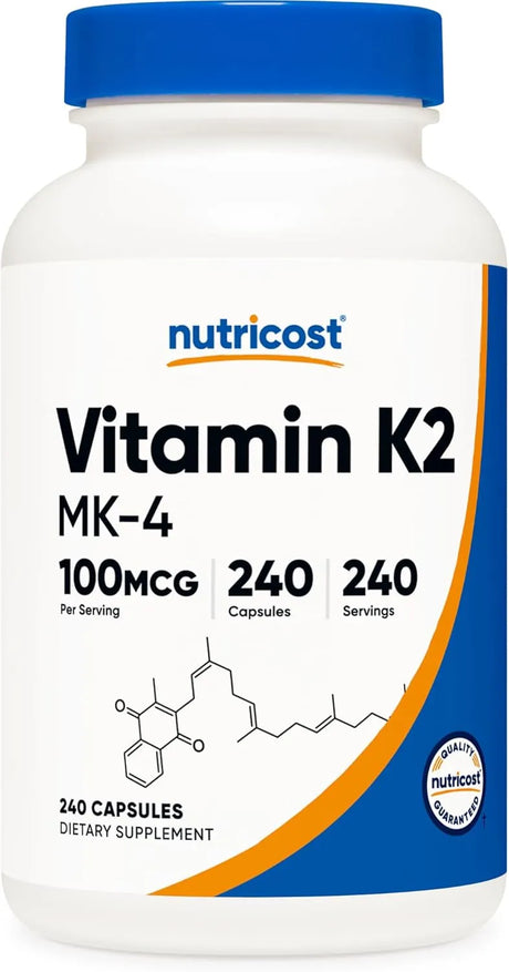 NUTRICOST - Nutricost Vitamin K2 MK4 100mcg 240 Capsulas - The Red Vitamin MX - Suplementos Alimenticios - {{ shop.shopifyCountryName }}