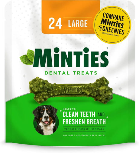 MINTIES - Minties Dental Chews for Dogs Large Dogs Over 50 lbs 24 Piezas - The Red Vitamin MX - Cuidado Dental Para Perros - {{ shop.shopifyCountryName }}