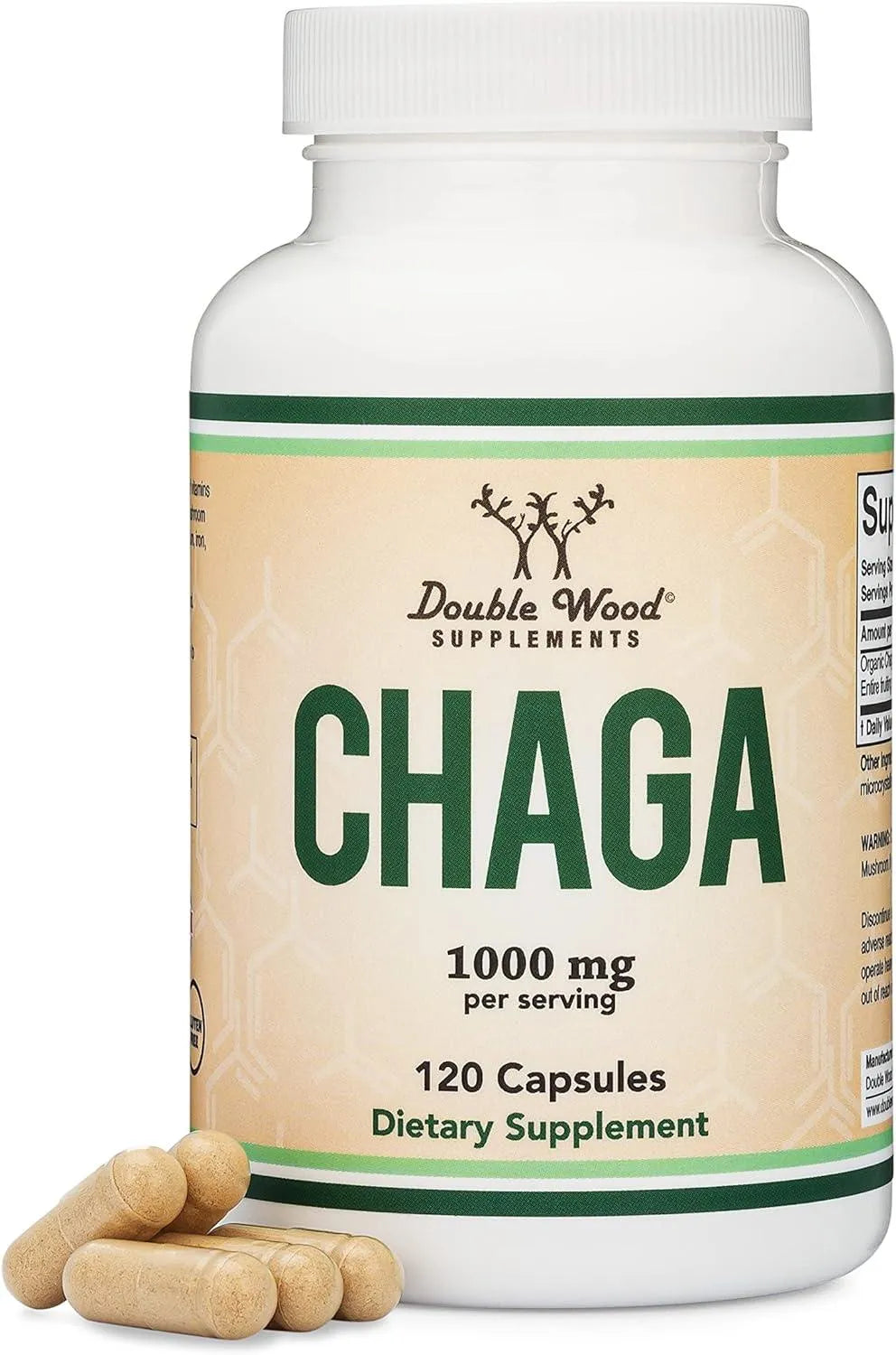 DOUBLE WOOD SUPPLEMENTS - Double Wood Supplements Chaga Mushrooms 120 Capsulas - The Red Vitamin MX - Suplementos Alimenticios - {{ shop.shopifyCountryName }}