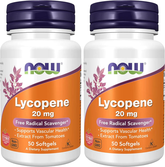 NOW SUPPLEMENTS - Now Foods Supplements Lycopene 20Mg. 50 Capsulas Blandas 2 Pack - The Red Vitamin MX - Suplementos Alimenticios - {{ shop.shopifyCountryName }}