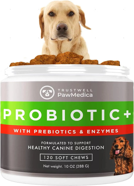 TRUSTWELL PAWMEDICA - TRUSTWELL PAWMEDICA Dog Probiotics and Digestive Enzymes 120 Masticables - The Red Vitamin MX - Probióticos Para Perros - {{ shop.shopifyCountryName }}