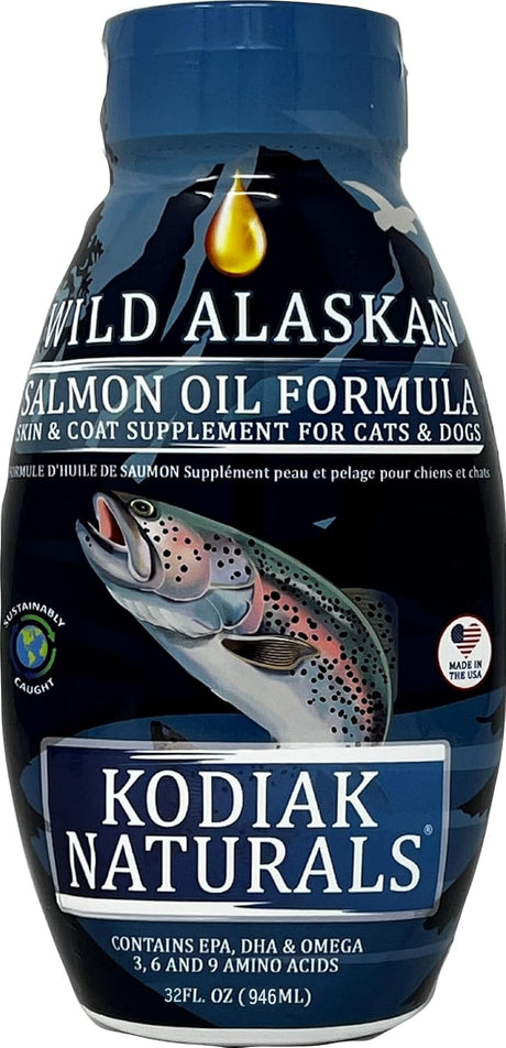 KODIAK NATURALS - KODIAK NATURALS Wild Alaskan Salmon Oil Formula for Dogs & Cats 32 Fl.Oz. - The Red Vitamin MX - Aceite De Pescado Para Perros - {{ shop.shopifyCountryName }}