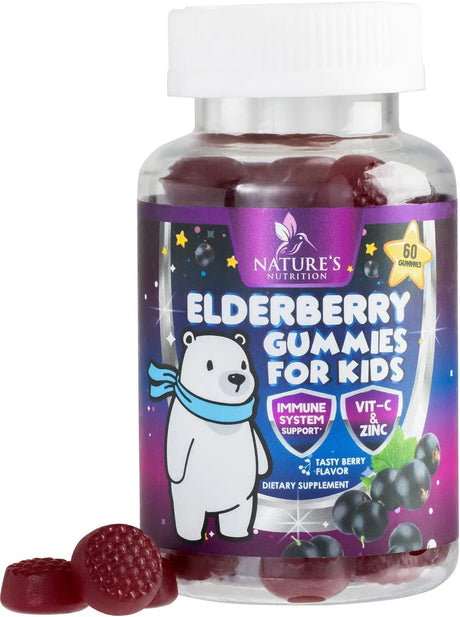 NATURE'S NUTRITION - Nature's Nutrition Sambucus Elderberry Immune Gummies for Kids 60 Gomitas - The Red Vitamin MX - Suplementos Alimenticios - {{ shop.shopifyCountryName }}