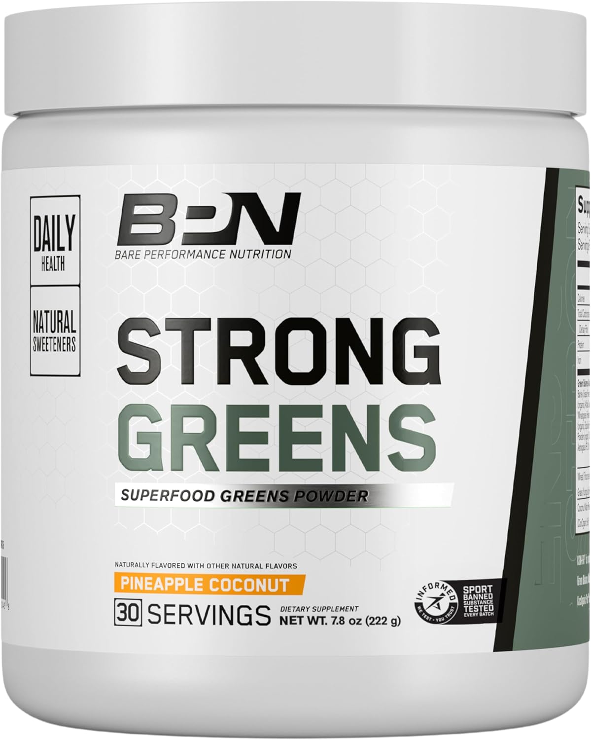 BPN Strong Greens Superfood Powder 30 Servicios Pineapple Coconut 222Gr.