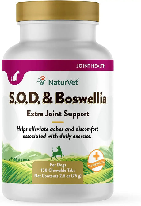 NATURVET - NaturVet S.O.D. & Boswellia Extra Joint Support Dog 150 Tabletas Masticables - The Red Vitamin MX - Cuidado De Cadera Y Articulaciones Para Perros - {{ shop.shopifyCountryName }}