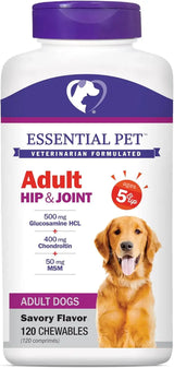 ESSENTIAL PET - Essential Pet Products Adult Dog Hip & Joint Support 120 Tabletas Masticables - The Red Vitamin MX - Cuidado De Cadera Y Articulaciones Para Perros - {{ shop.shopifyCountryName }}