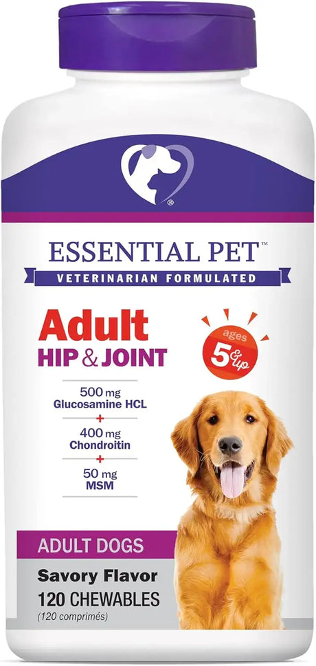 ESSENTIAL PET - Essential Pet Products Adult Dog Hip & Joint Support 120 Tabletas Masticables - The Red Vitamin MX - Cuidado De Cadera Y Articulaciones Para Perros - {{ shop.shopifyCountryName }}