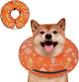 Toptakeit Elevated Inflatable Dog Collar ORANGE LARGE