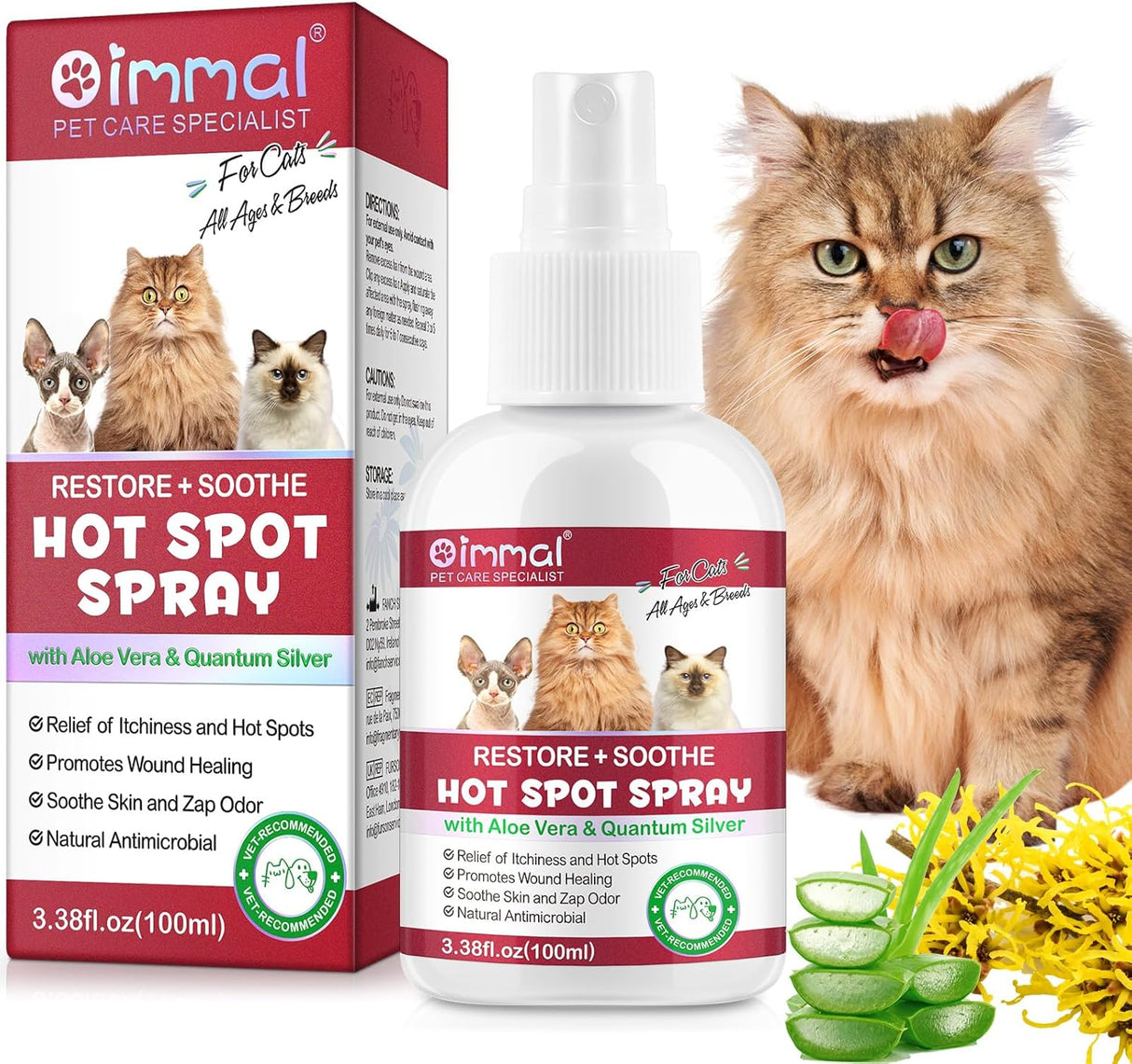 Oimmal Hot Spot Spray Treatment for Cats 100Ml.