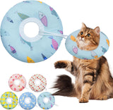 Seyezo Cat Cone Collar Soft Blue Fish Large