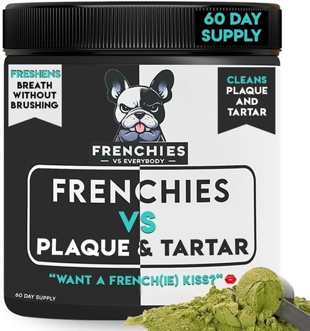 FRENCHIES VS EVERYBODY - Frenchies vs Everybody French Bulldog Optimized Dog Teeth Cleaning Powder 60 Servicios - The Red Vitamin MX - Cuidado Dental Para Perros - {{ shop.shopifyCountryName }}