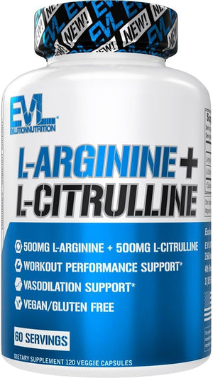 Evlution Nutrition L-Arginine + L-Citrulline 120 Capsulas