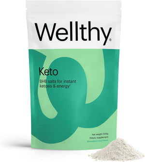 Wellthy Keto Power with BHB Salts for Instant Ketosis and Energy Strawberry 300Gr.