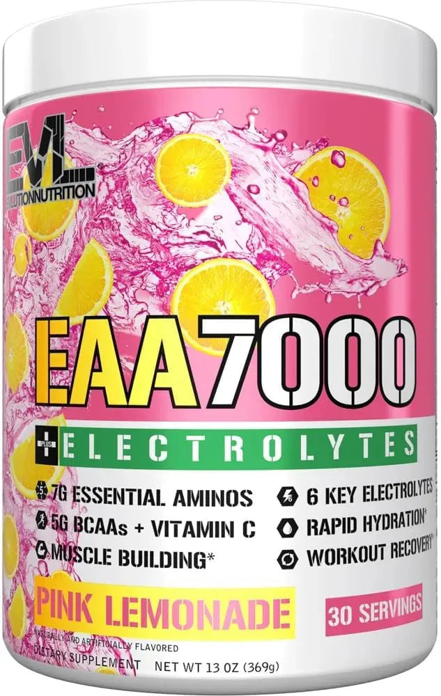 EVLUTION - Evlution Nutrition EAA7000 + Electrolytes 30 Servicios Pink Lemonade 369Gr. - The Red Vitamin MX - Suplementos Alimenticios - {{ shop.shopifyCountryName }}