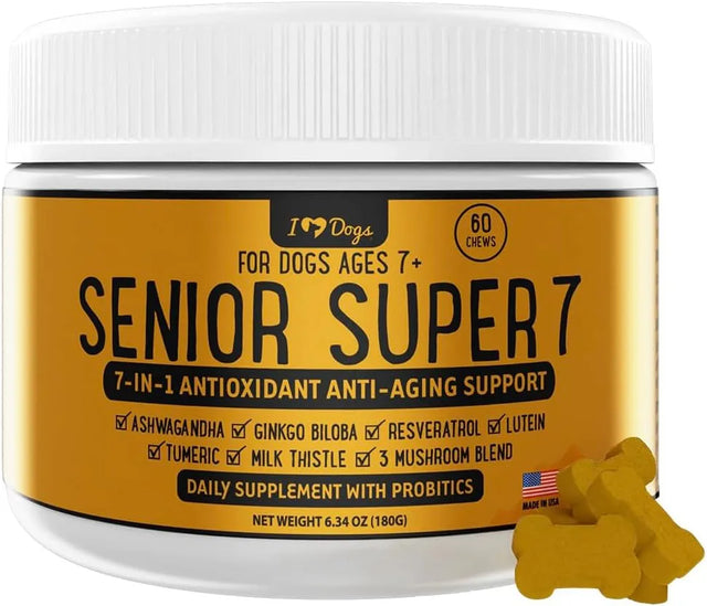IHEARTDOGS - iHeartDogs Senior Super 7 Daily Dog Multivitamin 60 Masticables - The Red Vitamin MX - Multivitamínicos Para Perros - {{ shop.shopifyCountryName }}