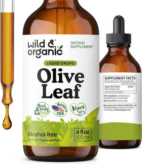 WILD & ORGANIC - Wild & Organic Olive Leaf Extract Liquid Drops 4 Fl.Oz. - The Red Vitamin MX - Suplementos Alimenticios - {{ shop.shopifyCountryName }}