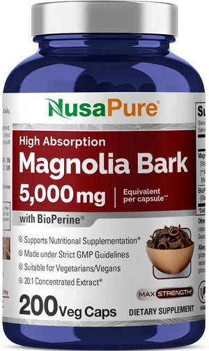 NUSAPURE - NusaPure Magnolia Bark 5000Mg. 200 Capsulas - The Red Vitamin MX - Suplementos Alimenticios - {{ shop.shopifyCountryName }}