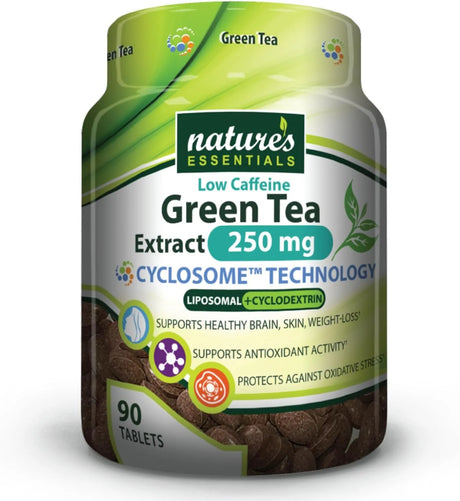 NATURE'S ESSENTIALS - NATURE'S ESSENTIALS Low Caffeine Green Tea Extract 250Mg. 90 Tabletas - The Red Vitamin MX - Suplementos Alimenticios - {{ shop.shopifyCountryName }}