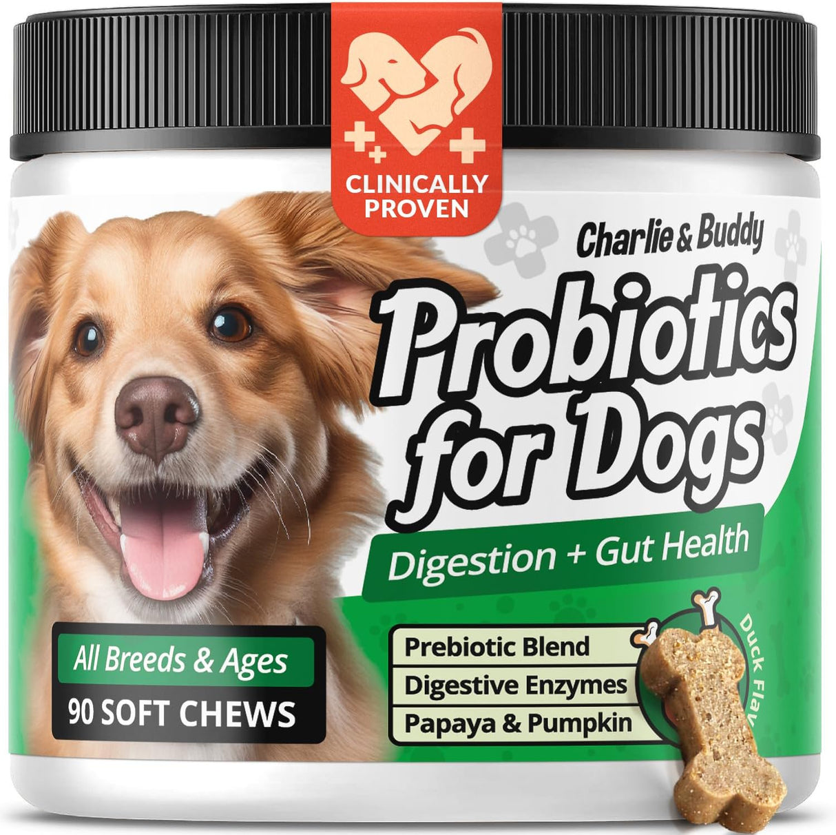 Charlie & Buddy Pet Probiotics Duck Flavor 90 Masticables