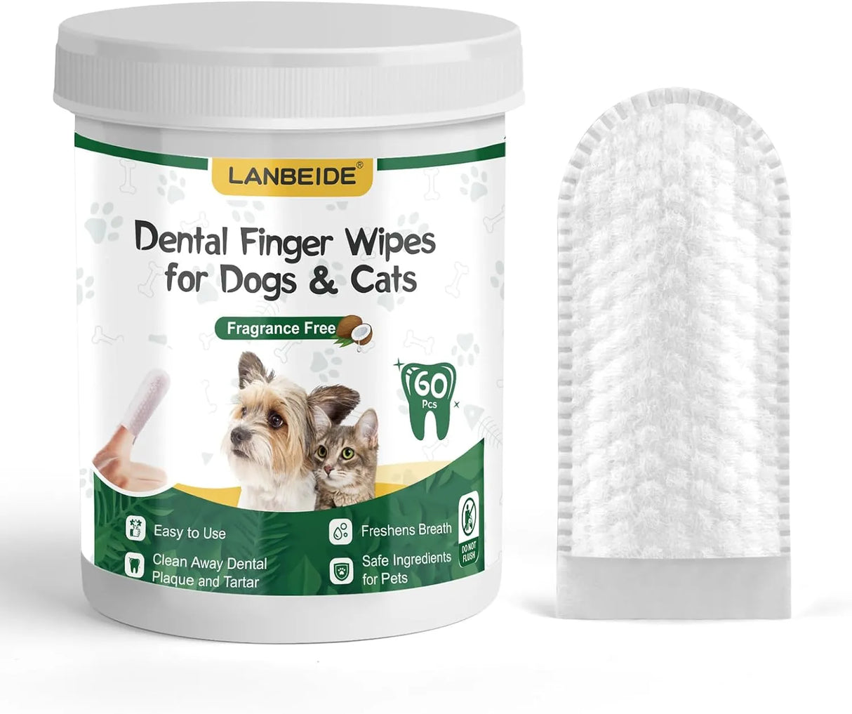 LANBEIDE - LANBEIDE Pet Teeth Cleaning Wipes for Dogs & Cats 60 Toallitas - The Red Vitamin MX - Cuidado Dental Para Perros - {{ shop.shopifyCountryName }}