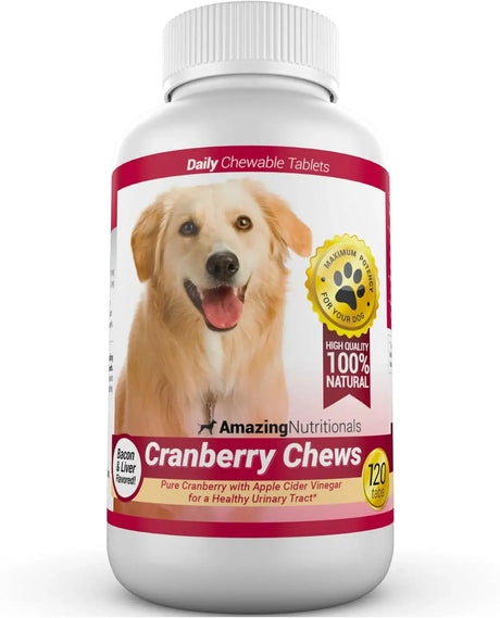 AMAZING NUTRITIONALS - Amazing Nutritionals Amazing Cranberry for Dogs 120 Masticables - The Red Vitamin MX - Salud De Tracto Urinario Para Perros - {{ shop.shopifyCountryName }}