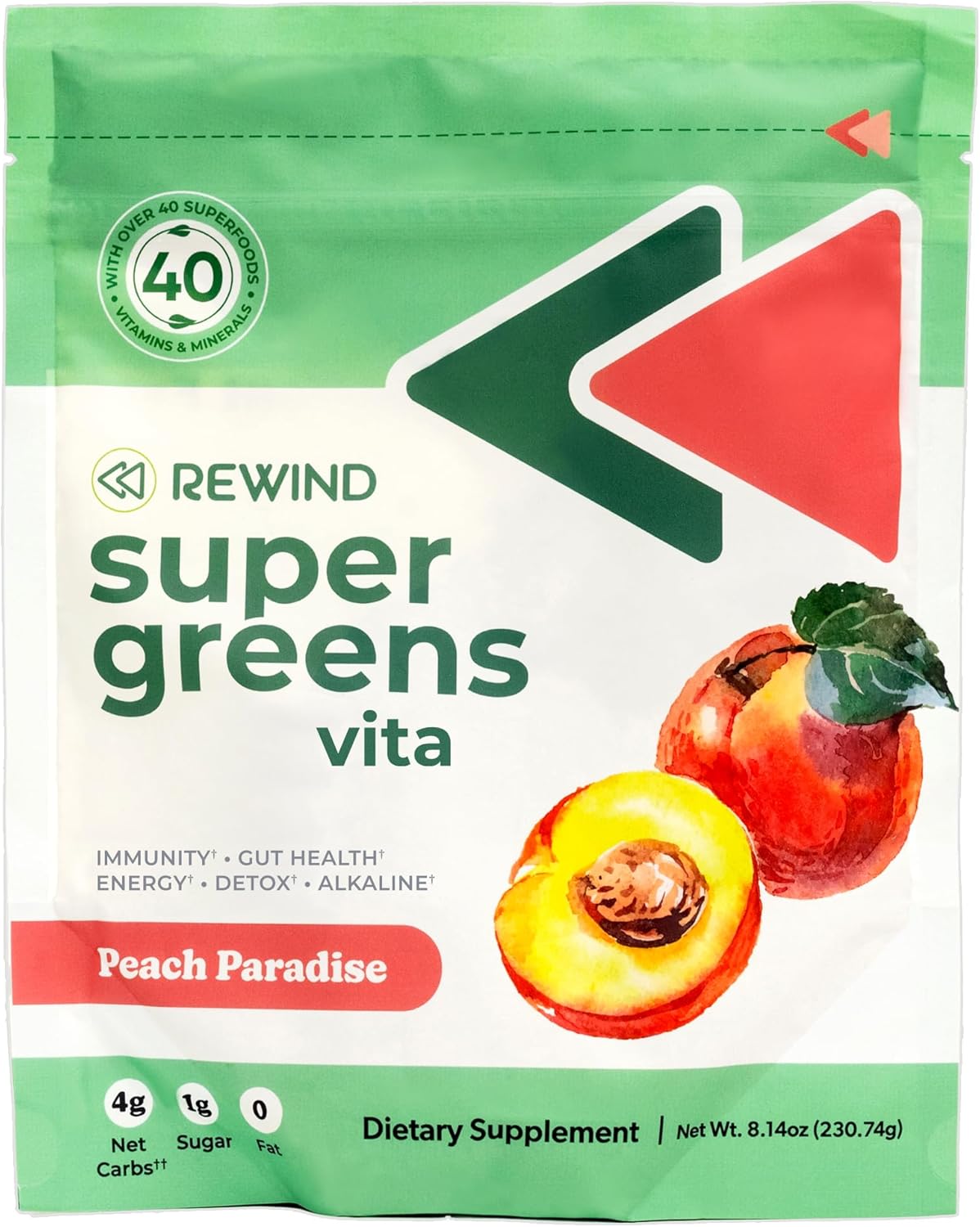 Rewind Super Greens Powder Peach Paradise 230Gr.