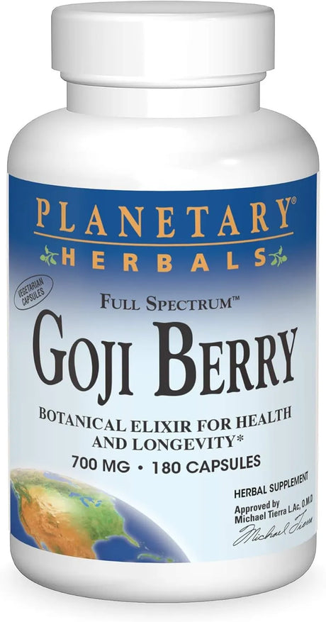 PLANETARY HERBALS - Planetary Herbals Goji Berry Full Spectrum 700Mg. 180 Capsulas - The Red Vitamin MX - Suplementos Alimenticios - {{ shop.shopifyCountryName }}