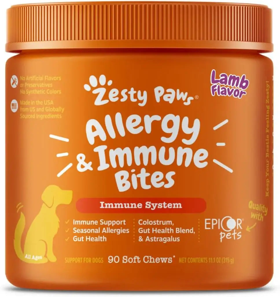 ZESTY PAWS - Zesty Paws Dog Allergy Relief Lamb 90 Masticables - The Red Vitamin MX - Remedios Para La Picazón De Perros - {{ shop.shopifyCountryName }}