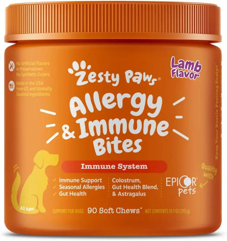 ZESTY PAWS - Zesty Paws Dog Allergy Relief Lamb 90 Masticables - The Red Vitamin MX - Remedios Para La Picazón De Perros - {{ shop.shopifyCountryName }}