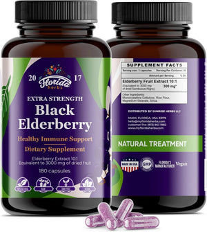 FLORIDA HERBS - Florida Herbs Black Elderberry 180 Capsulas - The Red Vitamin MX - Suplementos Alimenticios - {{ shop.shopifyCountryName }}