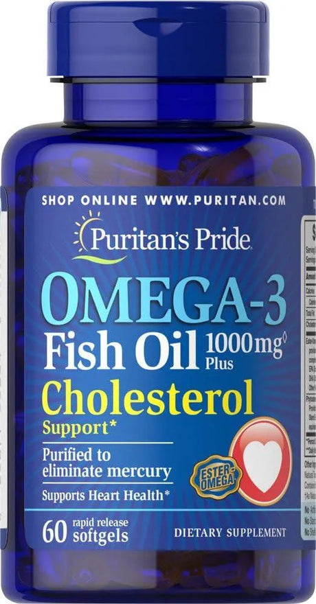 PURITAN'S PRIDE - Puritan's Pride Omega-3 Fish Oil Plus Cholesterol Support 60 Capsulas Blandas - The Red Vitamin MX - Suplementos Alimenticios - {{ shop.shopifyCountryName }}