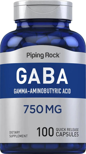 PIPING ROCK - Piping Rock GABA 750Mg. 100 Capsulas - The Red Vitamin MX - Suplementos Alimenticios - {{ shop.shopifyCountryName }}