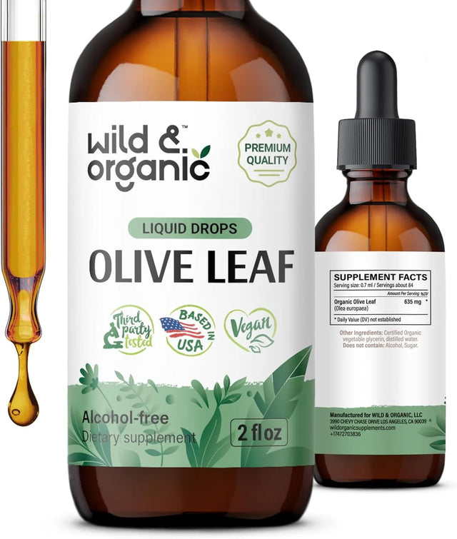 WILD & ORGANIC - Wild & Organic Olive Leaf Extract Liquid Drops 2 Fl.Oz. - The Red Vitamin MX - Suplementos Alimenticios - {{ shop.shopifyCountryName }}