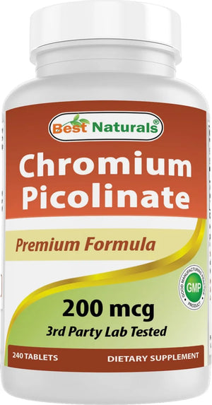 BEST NATURALS - Best Naturals Chromium Picolinate 200mcg 240 Tabletas - The Red Vitamin MX - Suplementos Alimenticios - {{ shop.shopifyCountryName }}