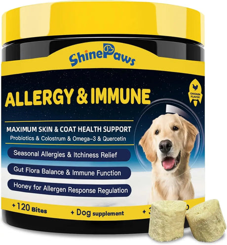 SHINEPAWS - SHINEPAWS Dog Allergy Relief Chews 120 Masticables - The Red Vitamin MX - Remedios Para La Picazón De Perros - {{ shop.shopifyCountryName }}