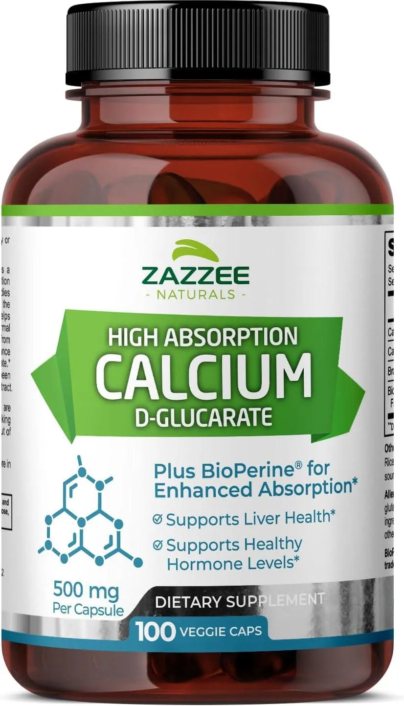 ZAZZEE NATURALS - Zazzee High Absorption Calcium D-Glucarate 500Mg. 100 Capsulas - The Red Vitamin MX - Suplementos Alimenticios - {{ shop.shopifyCountryName }}