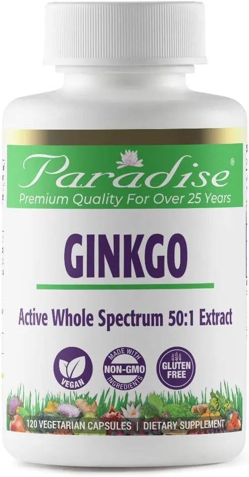 PARADISE HERBS - Paradise Herbs Ginkgo Biloba Extract 120 Capsulas - The Red Vitamin MX - Suplementos Alimenticios - {{ shop.shopifyCountryName }}