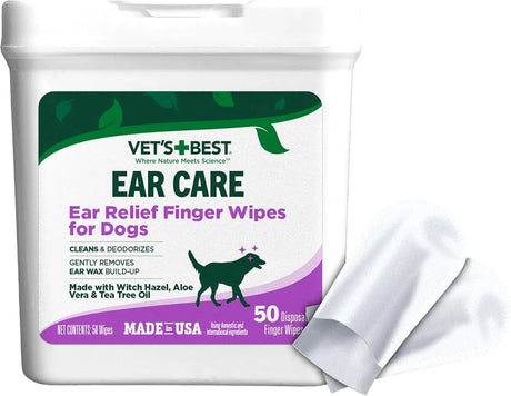 VET'S BEST - Vet's Best Ear Relief Finger Wipes 50 Toallitas - The Red Vitamin MX - Cuidado Del Oído De Perros - {{ shop.shopifyCountryName }}