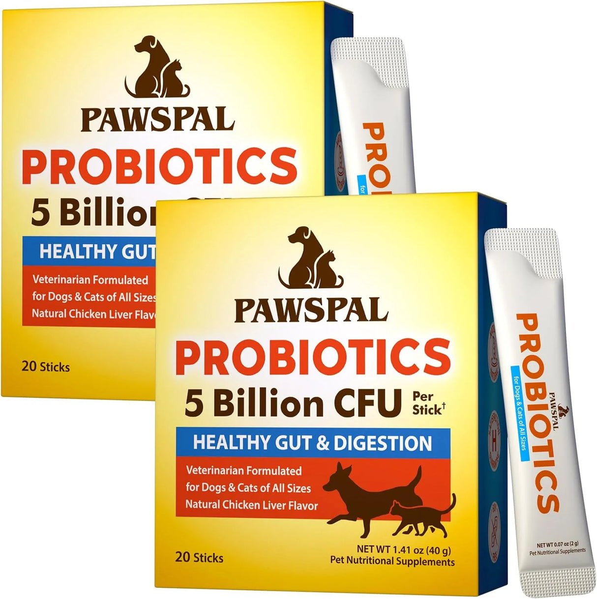PAWSPAL - Pawspal Probiotics for Dogs and Cats 5 Billion CFU 20 Paquetes 2 Pack - The Red Vitamin MX - Probióticos Para Perros - {{ shop.shopifyCountryName }}