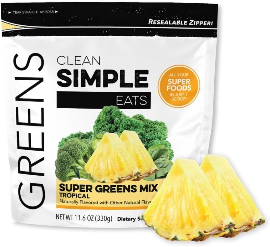 Clean Simple Eats Tropical Greens Powder Mix 30 Servicios 330Gr.