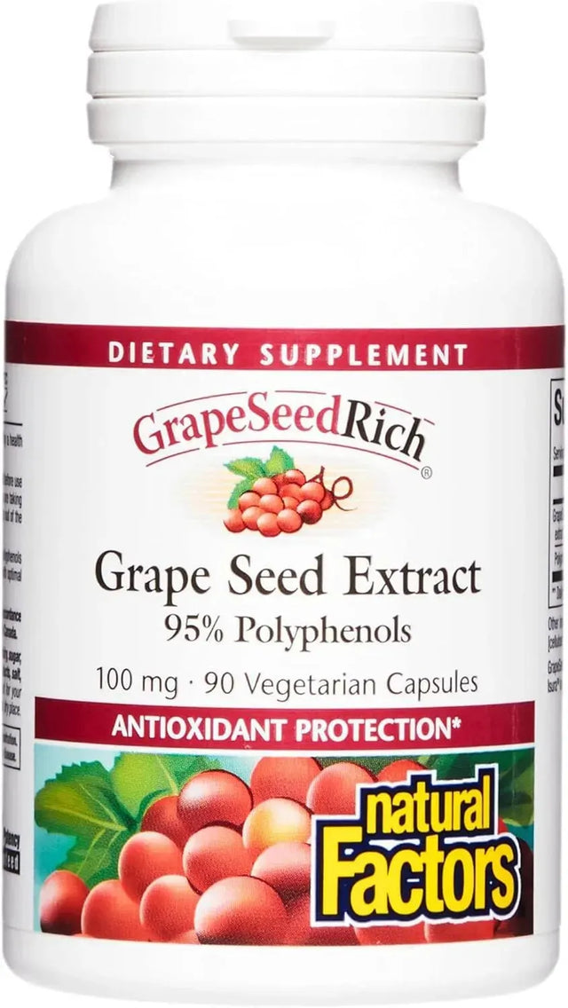 NATURAL FACTORS - Natural Factors GrapeSeedRich Grape Seed Extract 90 Capsulas - The Red Vitamin MX - Suplementos Alimenticios - {{ shop.shopifyCountryName }}