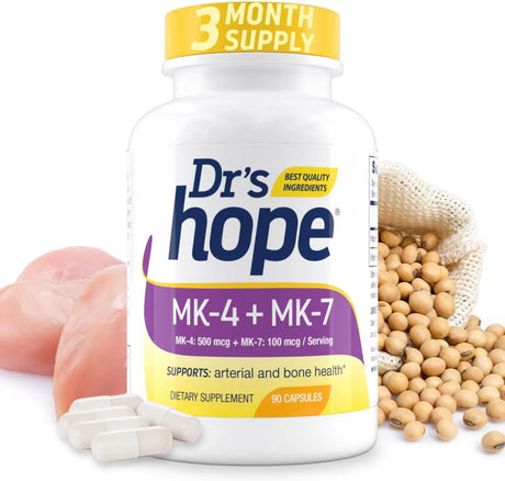 DR'S HOPE - Dr’s Hope Vitamin K2 MK7 with Vitamin K2 MK4 90 Capsulas - The Red Vitamin MX - Suplementos Alimenticios - {{ shop.shopifyCountryName }}