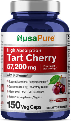 NusaPure Tart Cherry 57,200Mg. 150 Capsulas