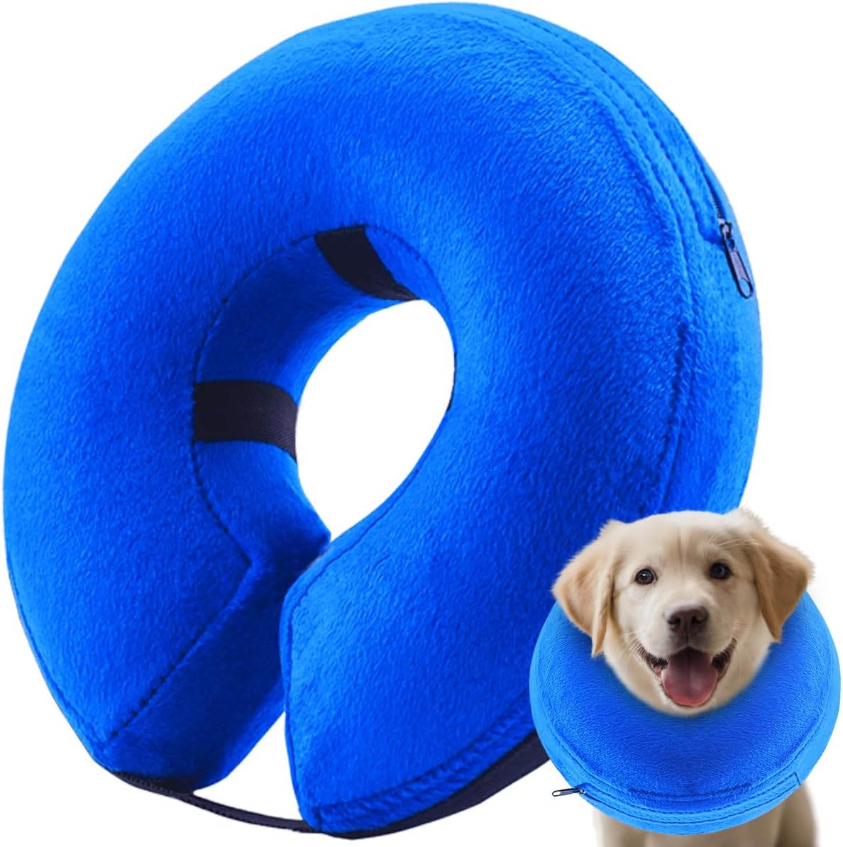 Infisu Soft Dog Cone Collar Inflatable BLUE EXTRA LARGE 18"-23"