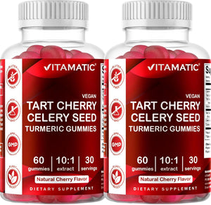 Vitamatic Tart Cherry with Celery Seed Gummies 60 Gomitas 2 Pack